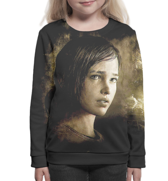 Свитшот для девочек с изображением Маленькая Элли цвета Белый