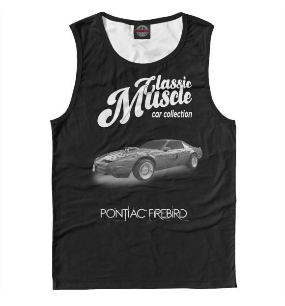 Майка для мальчика с изображением Маслкар Pontiac Firebird на черном фоне цвета Белый