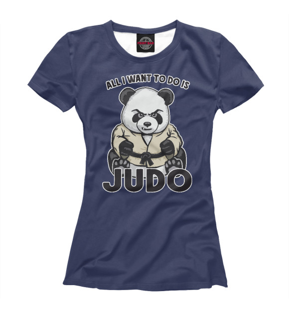 Женская футболка с изображением Judo Panda цвета Белый