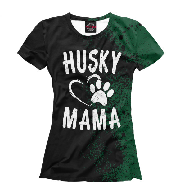 Женская футболка с изображением Husky Mama цвета Белый
