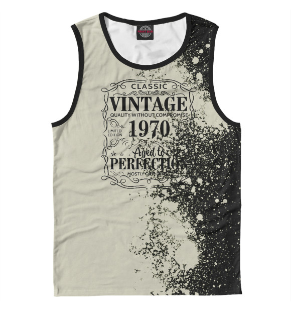 Майка для мальчика с изображением Vintage 1970 цвета Белый