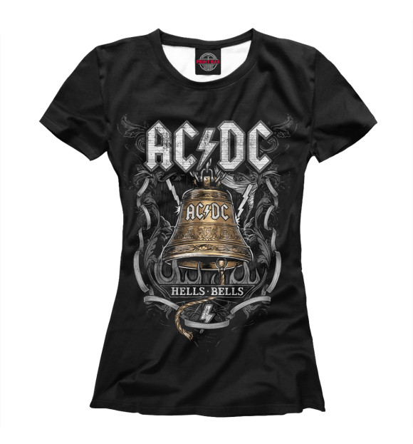 Футболка для девочек с изображением AC/DC цвета Белый