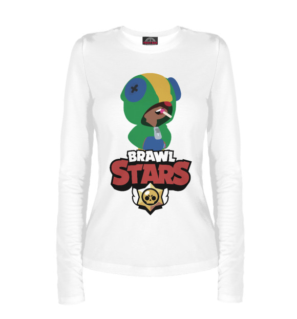 Женский лонгслив с изображением Brawl Stars цвета Белый