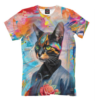 Мужская футболка Кошка модница