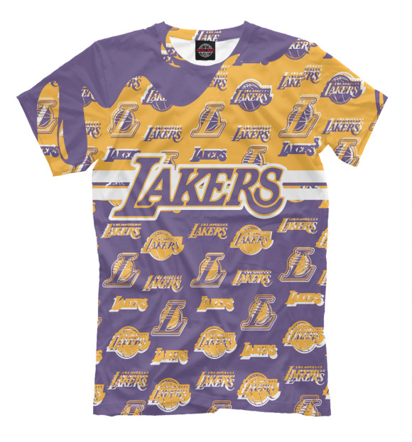 Мужская футболка с изображением Los Angeles Lakers цвета Белый