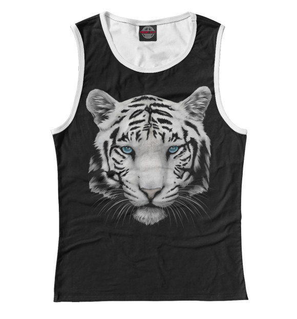 Женская майка с притом Год тигра цвета Белый Женская майка с изображением Год тигра цвета Белый