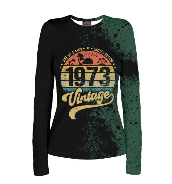 Женский лонгслив с изображением Retro Vintage 1973 цвета Белый