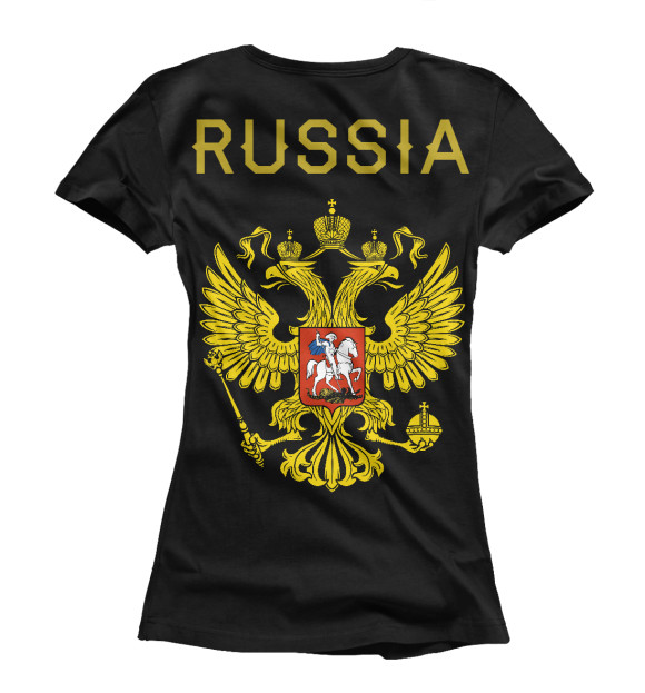 Женская футболка с изображением Russia цвета Белый