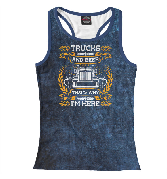 Женская майка-борцовка с изображением Trucks цвета Белый