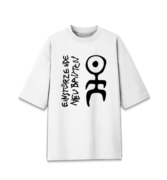 Женская футболка оверсайз с изображением Einsturzende Neubauten цвета Белый
