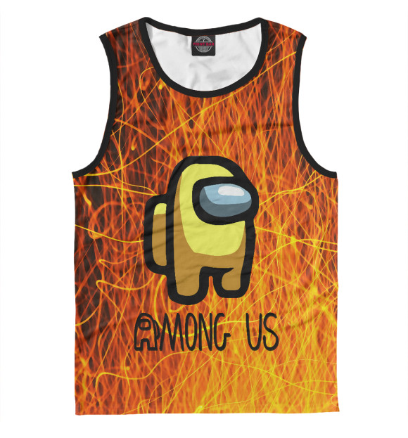 Мужская майка с притом Among Us цвета Белый Мужская майка с изображением Among Us цвета Белый