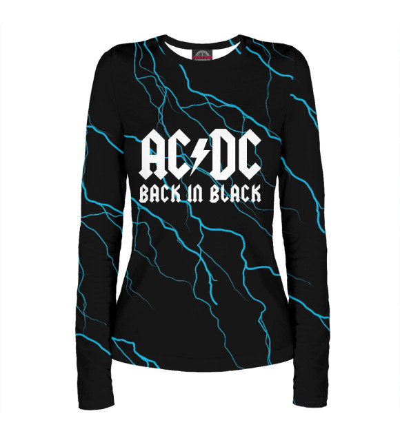 Женский лонгслив с изображением AC/DC цвета Белый