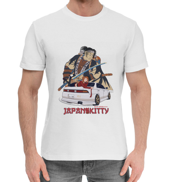 Мужская хлопковая футболка с изображением Последний Самурай цвета Белый