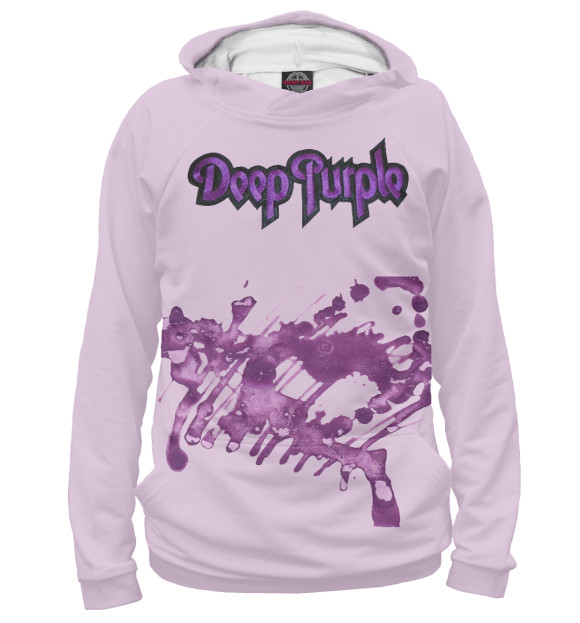 Женское худи с изображением Deep purple цвета Белый