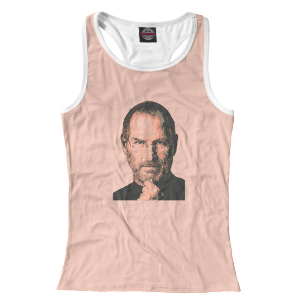 Женская майка-борцовка с изображением Стив Джобс цвета Белый