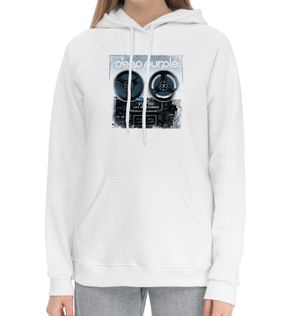 Женский хлопковый худи с изображением Deeppurple цвета Белый