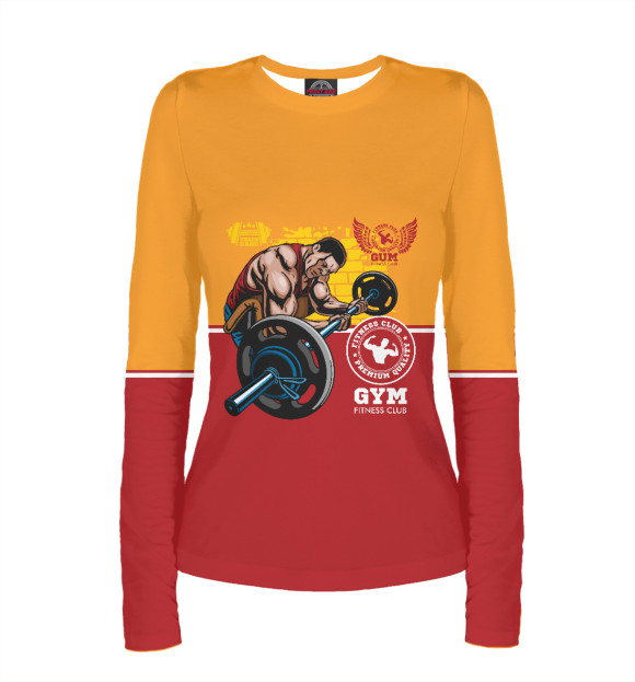 Женский лонгслив с изображением Пауэрлифтинг цвета Белый