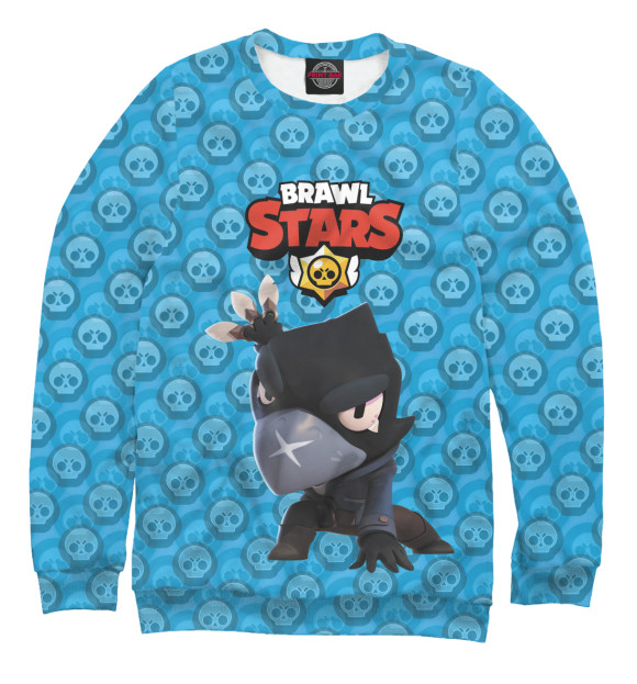 Свитшот для девочек с изображением Brawl Stars Crow цвета Белый