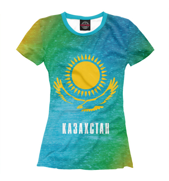 Женская футболка с изображением Казахстан / Kazakhstan цвета Белый