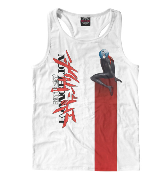 Мужская майка-борцовка с изображением Евангелион цвета Белый