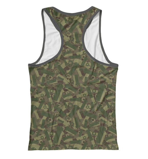 Женская майка-борцовка с изображением Болты и Гайки (камуфляж) цвета Белый