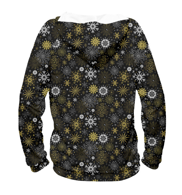 Женское худи с изображением Снежинки цвета Белый