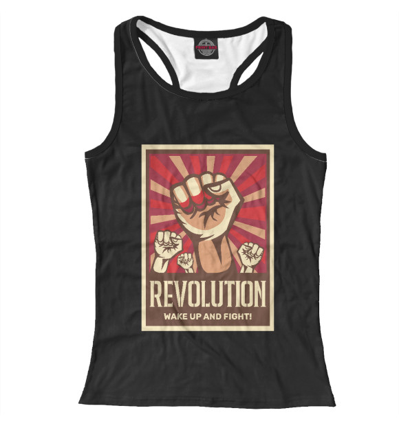 Женская майка-борцовка с изображением Революция цвета Белый