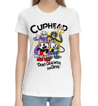 Хлопковая футболка для девочек Cuphead, главный герои