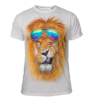 Мужская футболка Лев в очках