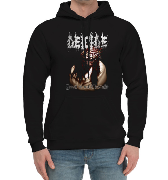 Мужской хлопковый худи с изображением Deicide цвета Черный