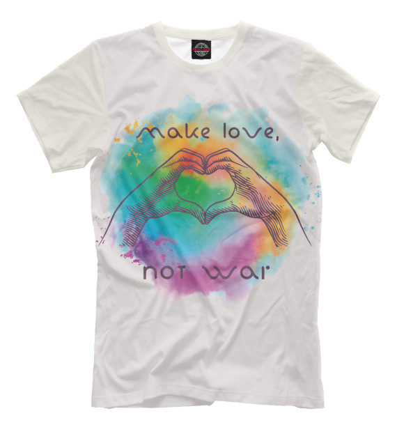 Футболка для мальчиков с изображением Make love, not war цвета Белый