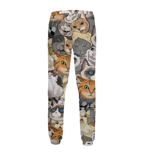 Мужские спортивные штаны с изображением Коты Мемы цвета Белый