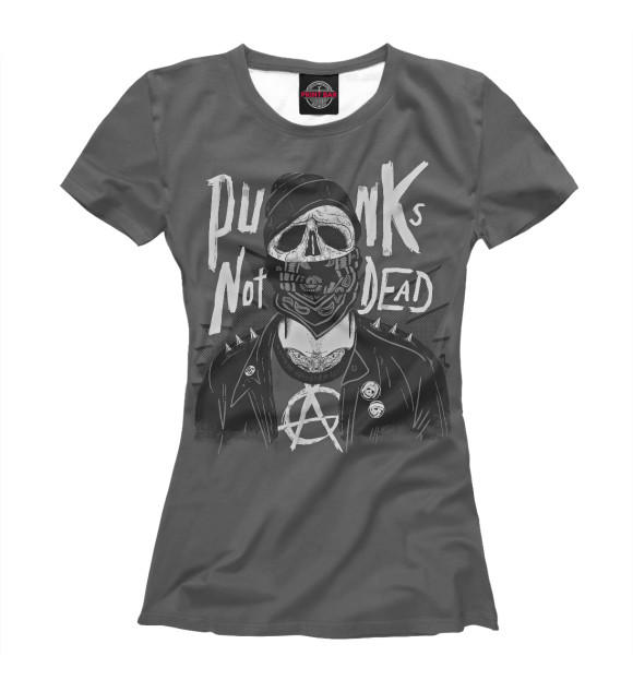 Женская футболка с изображением Punk’s Not Dead цвета Белый