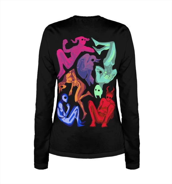 Женский лонгслив с изображением Черти цвета Белый