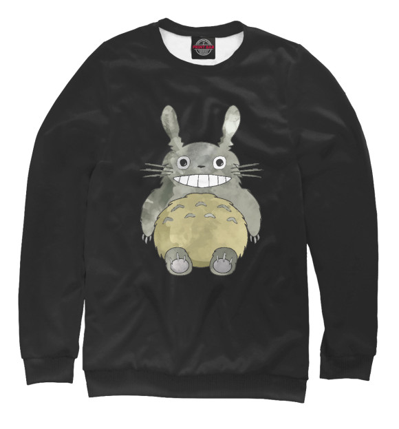Мужской свитшот с изображением Smiling Totoro цвета Белый