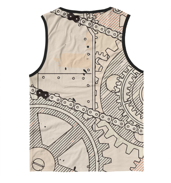 Майка для мальчика с изображением Чертёж Механизма Шестерни цвета Белый