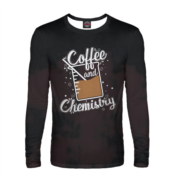 Мужской лонгслив с изображением Coffee and Chemistry цвета Белый