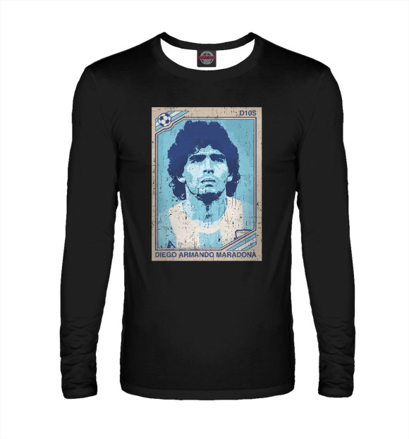 Мужской лонгслив с изображением Maradona цвета Белый