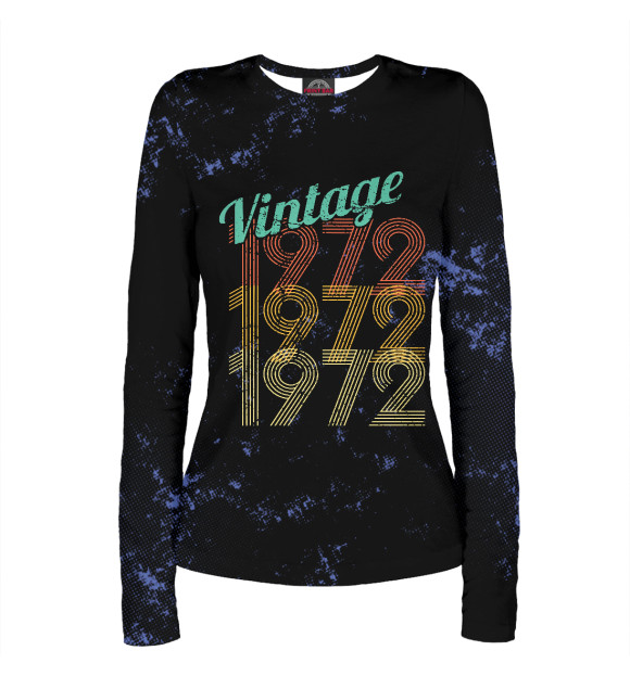 Женский лонгслив с изображением Vintage 1972 цвета Белый