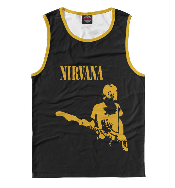 Мужская майка с притом Nirvana цвета Белый Мужская майка с изображением Nirvana цвета Белый