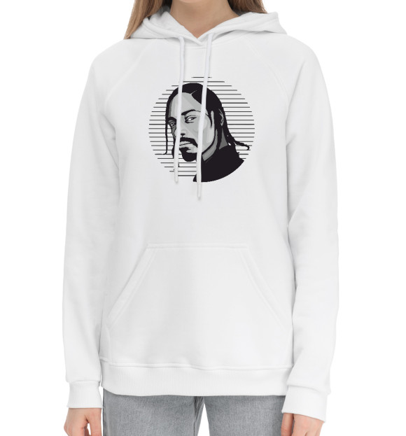 Женский хлопковый худи с изображением Snoop Dogg цвета Белый