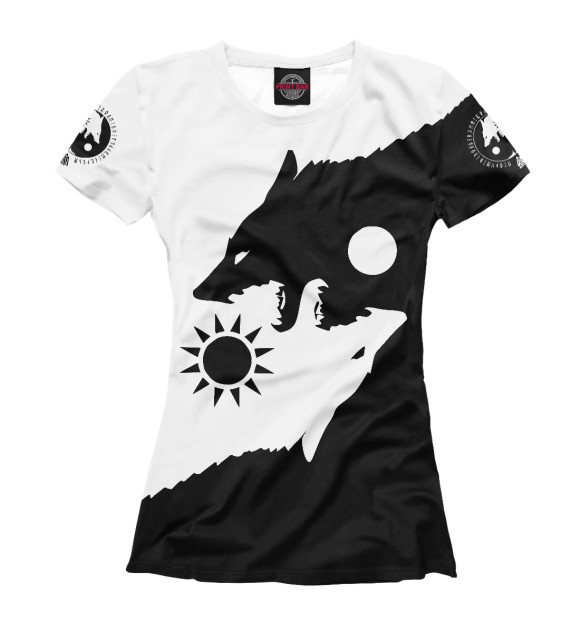 Женская футболка с изображением Душа волка цвета Белый