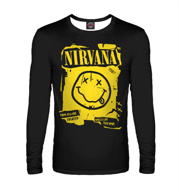 Мужской лонгслив с изображением Нирвана (Nirvana) цвета Белый