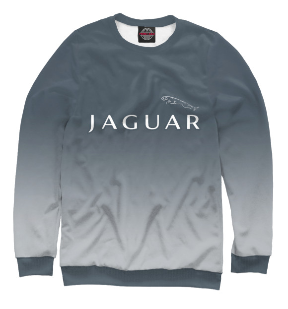 Мужской свитшот с изображением Jaguar / Ягуар цвета Белый