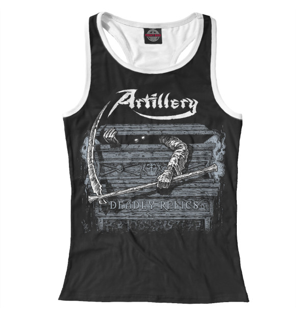 Женская майка-борцовка с изображением Artillery цвета Белый