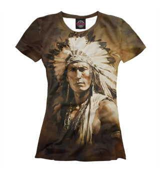 Женская футболка Североамериканский индеец