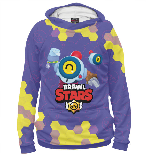 Женское худи с изображением Brawl Stars Nani (Бравл Старс) цвета Белый