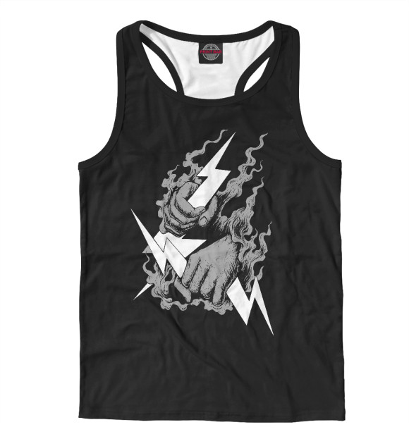 Мужская майка-борцовка с изображением Catching Thunder цвета Белый