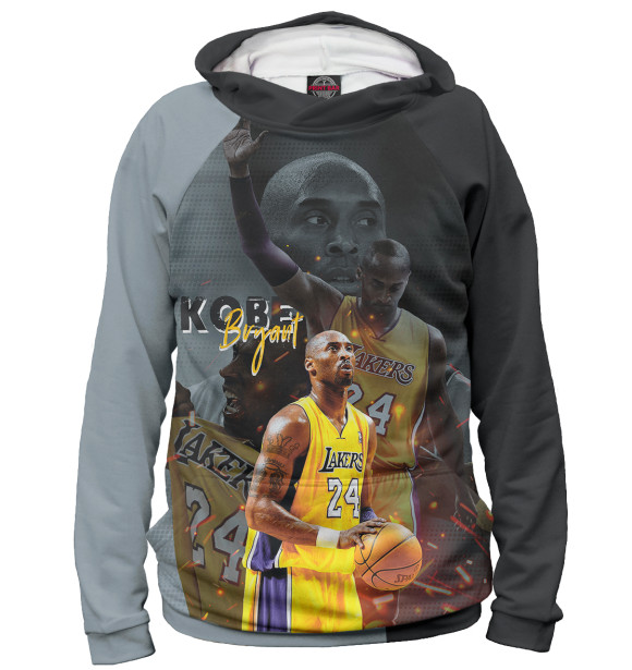 Мужское худи с изображением Коби Брайант цвета Белый