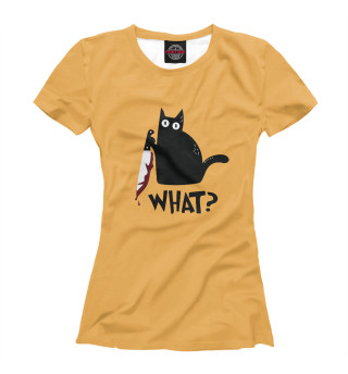 Женская футболка Котик с ножом